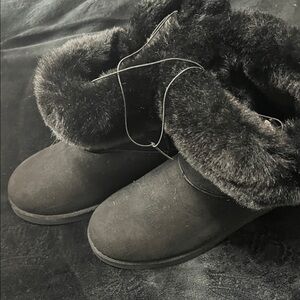 Juicy Couture Black Boots with Gold Accents